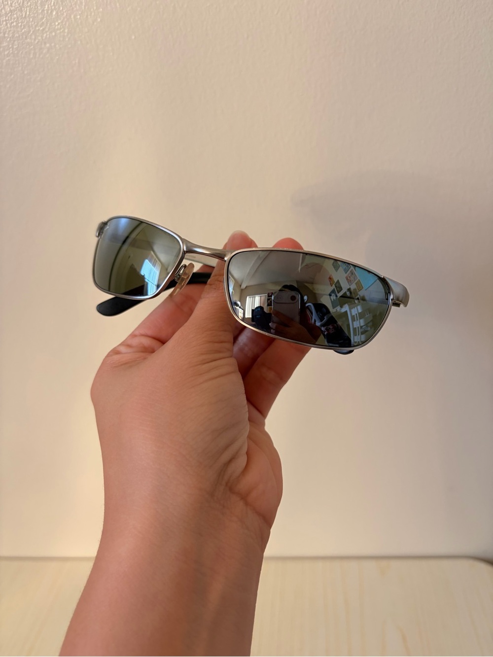 Vintage Ray-Ban Silver Rectangle Sunglasses Y2K Slim Metal Frame - Picture 2 of 7